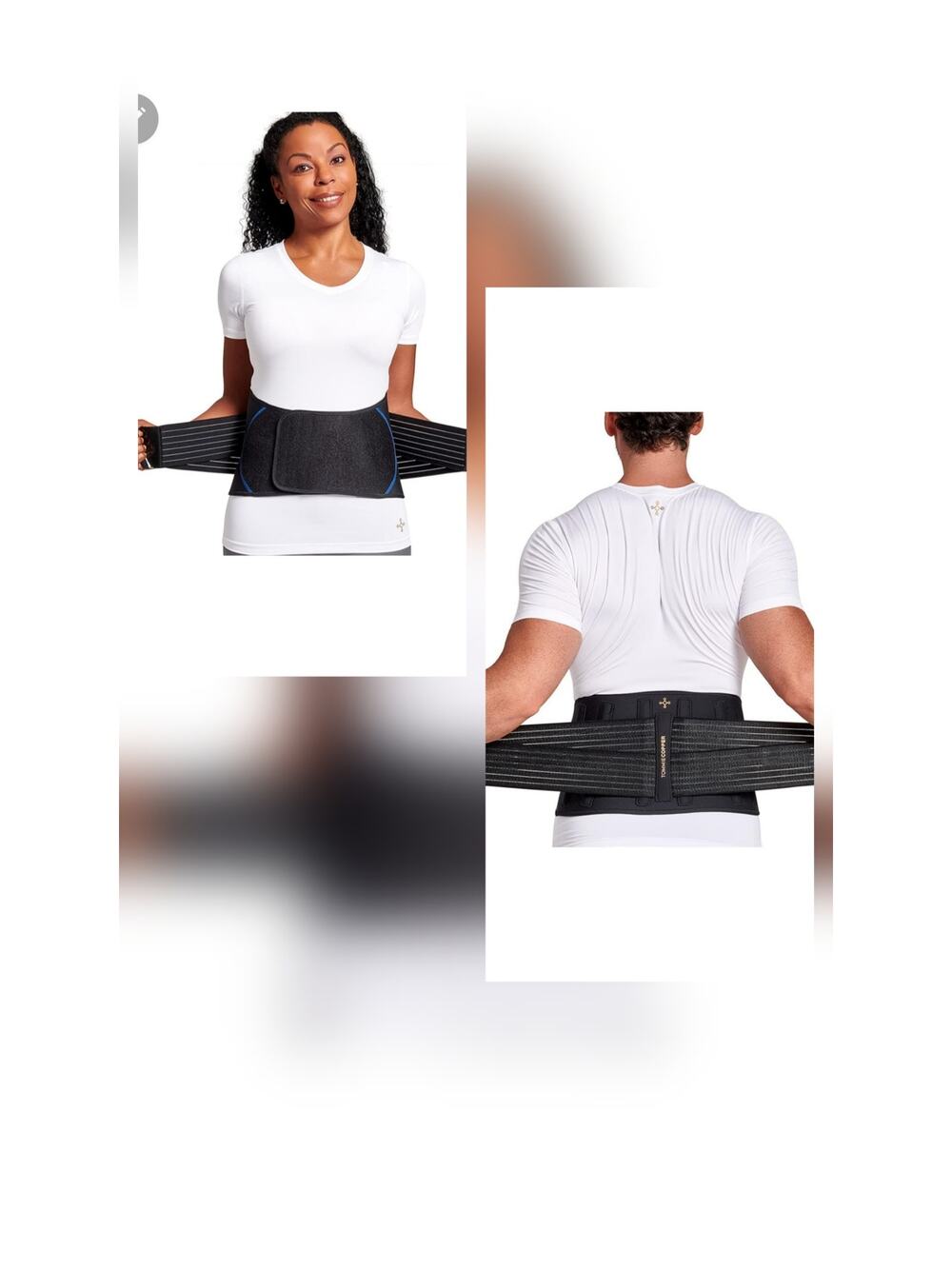 Unisex Tommie Copper Adjustable Back Brace Size 2XL/3XL Black